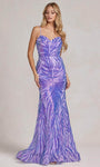 Mermaid Spaghetti Strap Back Zipper Sequined Open-Back Floor Length General Print Natural Waistline Sweetheart Evening Dress with a Brush/Sweep Train