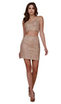 Short Natural Waistline Sheath Sweetheart Sleeveless Spaghetti Strap Back Zipper V Back Beaded Fitted Sheath Dress