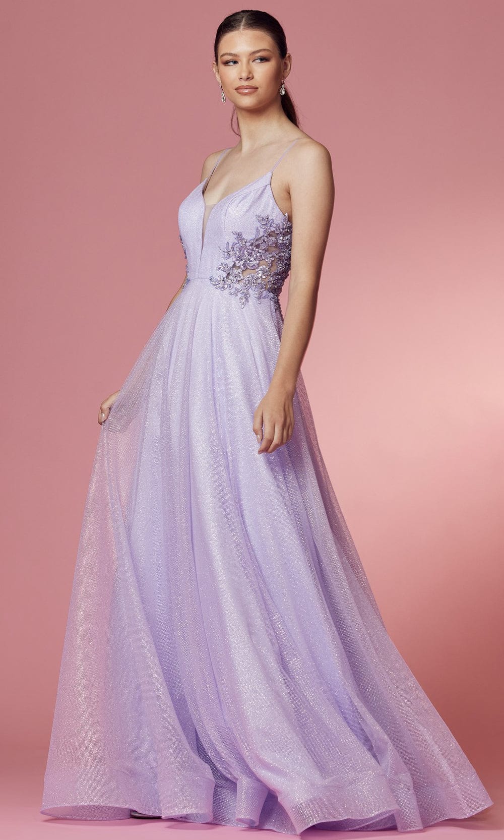 Nox Anabel T1033 - Floral Embroidered Prom Dress
