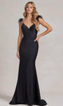 Modest V-neck Ruched Backless Back Zipper Beaded Mermaid Floor Length Sleeveless Natural Waistline Prom Dress with a Brush/Sweep Train