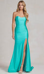 Strapless Natural Waistline Sweetheart Satin Mermaid Cutout Slit Ruched Evening Dress with a Brush/Sweep Train