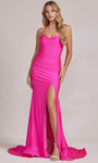 Strapless Sweetheart Slit Cutout Ruched Mermaid Natural Waistline Satin Evening Dress with a Brush/Sweep Train