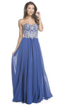 Sophisticated A-line Strapless Natural Waistline Lace-Up Floor Length Short Sweetheart Evening Dress/Prom Dress