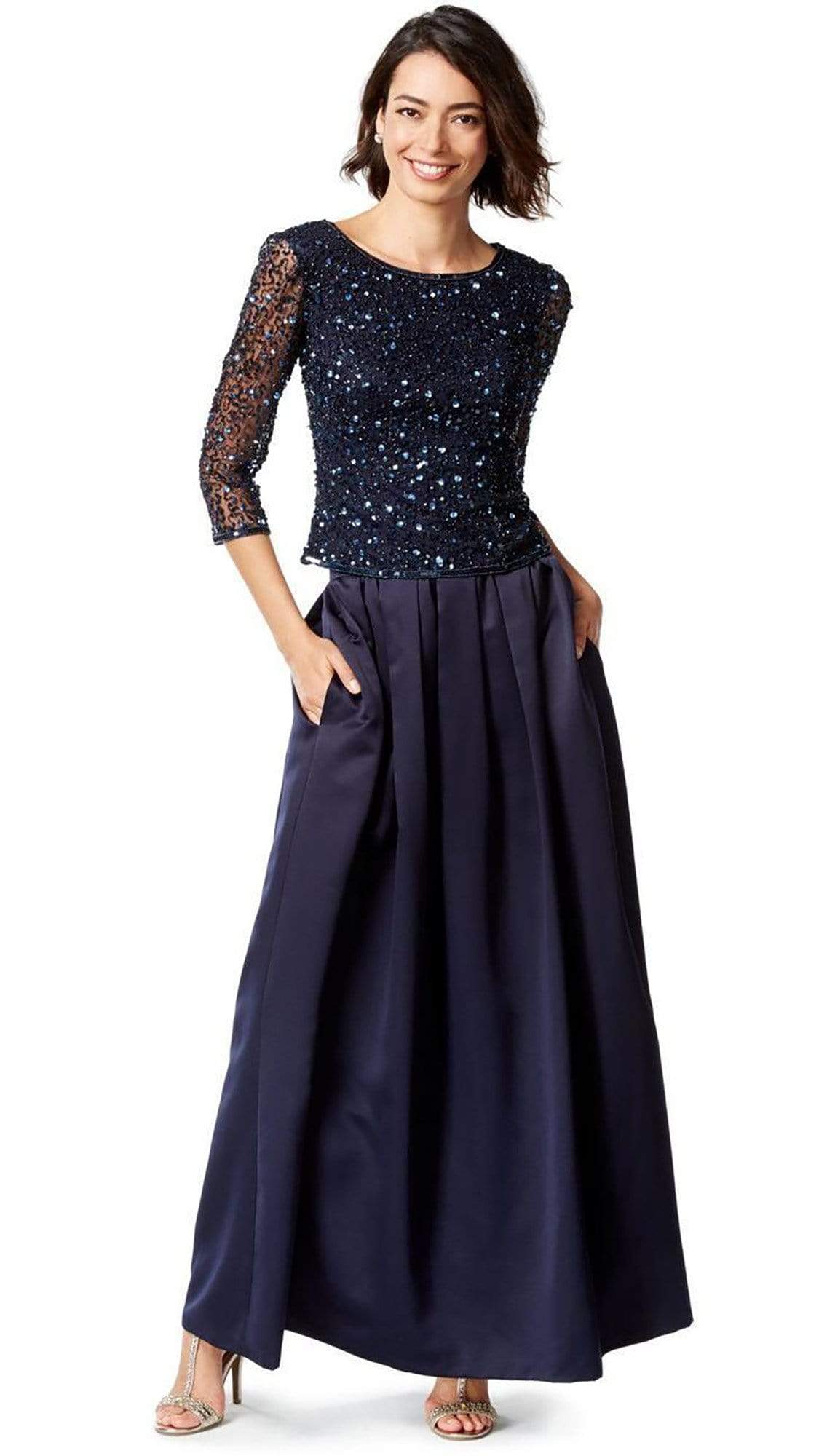 Patra - Sequined Bateau Neck Dress P1689
