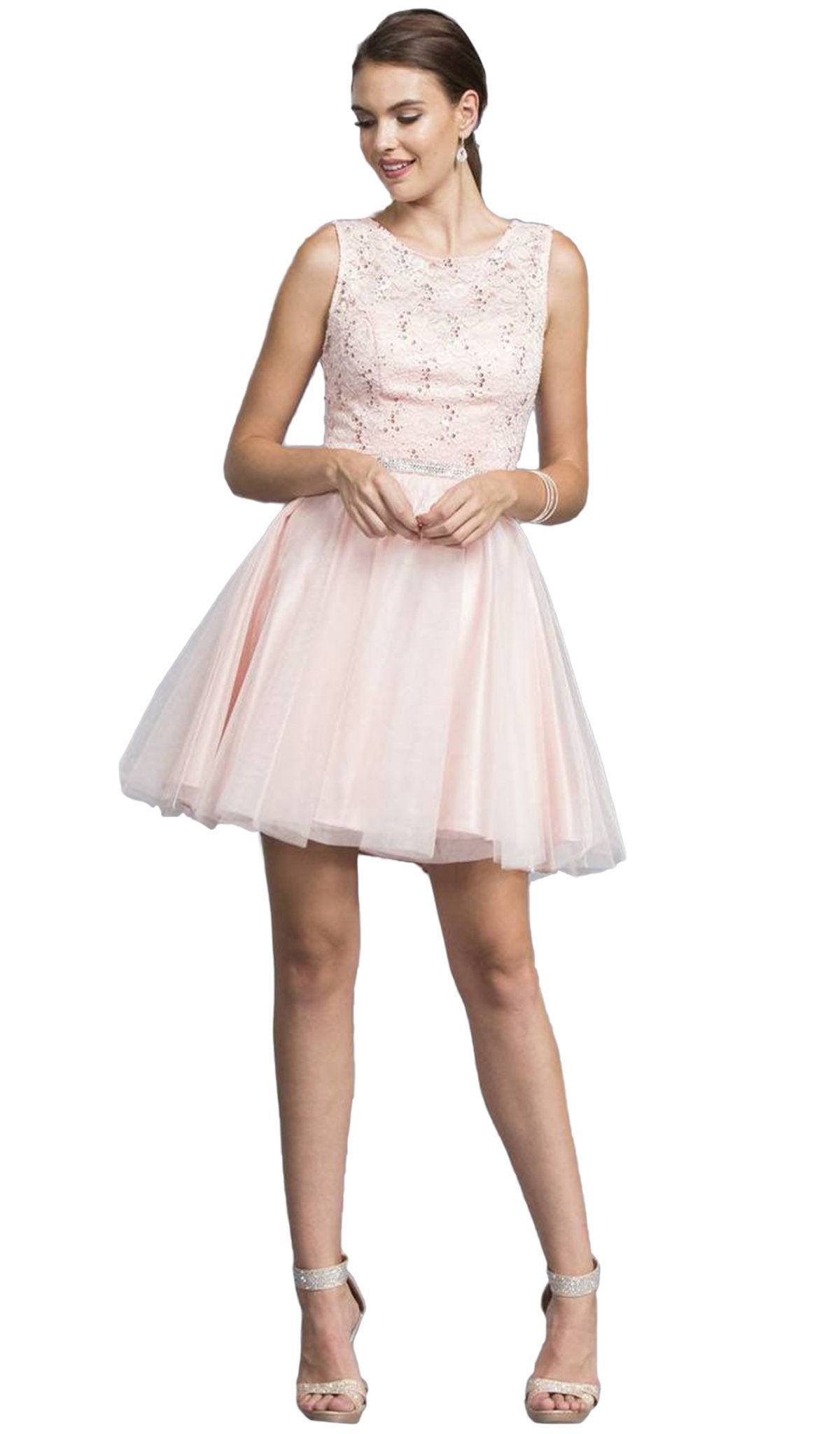 Aspeed Design - Pink Blush Lace Cocktail Dress
