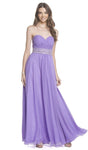 Sophisticated A-line Strapless Lace-Up Pleated Floor Length Sweetheart Elasticized Natural Waistline Prom Dress