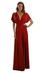 A-line Cocktail Floor Length Natural Waistline Wrap Fitted Bridesmaid Dress/Prom Dress