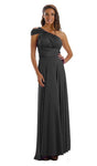 A-line Cocktail Floor Length Wrap Fitted Natural Waistline Bridesmaid Dress/Prom Dress