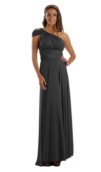 A-line Natural Waistline Fitted Wrap Cocktail Floor Length Bridesmaid Dress/Prom Dress