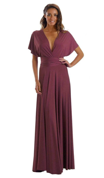 A-line Natural Waistline Fitted Wrap Cocktail Floor Length Bridesmaid Dress/Prom Dress