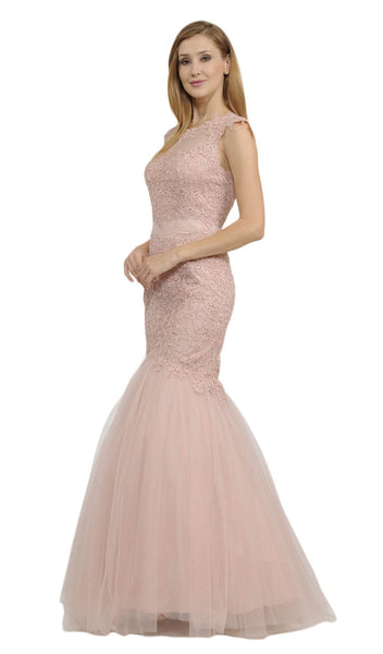 Sophisticated Floor Length Mermaid Natural Waistline Cap Sleeves Sweetheart Back Zipper Cutout Applique Mesh Jeweled Illusion Lace Dress With Rhinestones