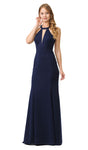 Sophisticated Sleeveless Mermaid Natural Waistline Halter Floor Length Above the Knee Back Zipper Fitted Cutout Dress with a Brush/Sweep Train