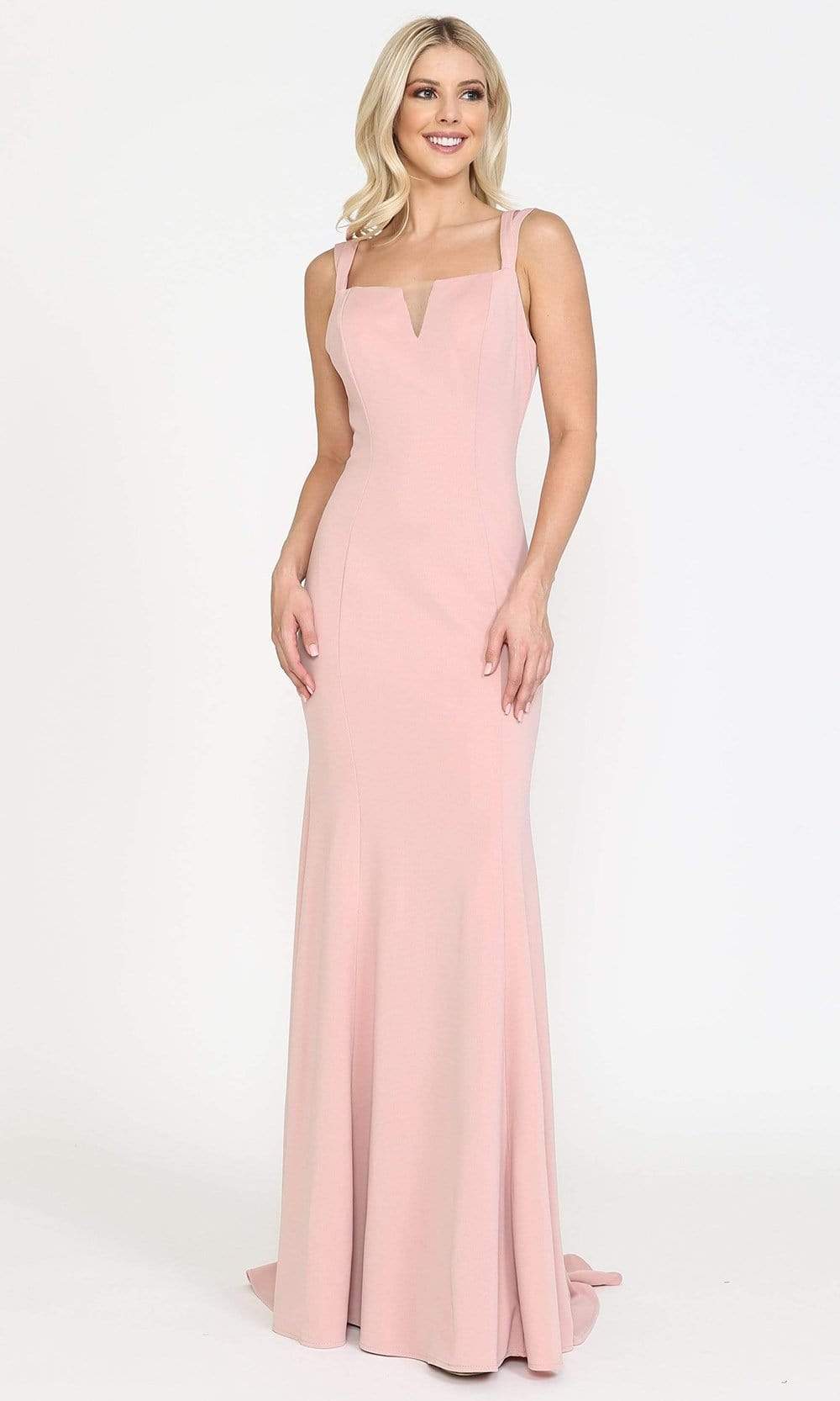 Poly USA - 8392 Strappy Notched Bodice Trumpet Dress
