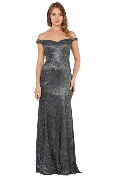 Tall Sweetheart Natural Waistline Mermaid Off the Shoulder Fitted Open-Back Glittering V Back Back Zipper Metallic Floor Length Evening Dress with a Brush/Sweep Train