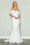 Sweetheart Fitted Sheer Natural Princess Seams Waistline Lace Mermaid Off the Shoulder Dress with a Brush/Sweep Train