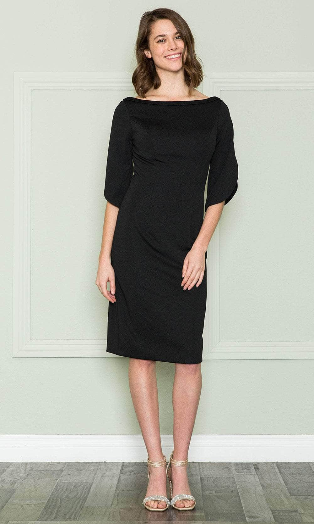 Poly USA 8772 - Quarter Sleeves Jersey Knee-Length Dress
