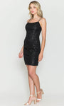 Sheath Straight Neck Natural Waistline Sleeveless Cocktail Above the Knee Back Zipper Open-Back Lace-Up Sheath Dress