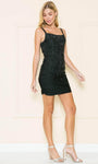 Sexy Jersey Scoop Neck Sheath Short Ruched Back Zipper Spaghetti Strap Empire Waistline Sheath Dress With Rhinestones