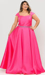 A-line Lace-Up Beaded Floor Length Sweetheart Natural Princess Seams Waistline Cap Sleeves Dress with a Brush/Sweep Train