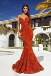 V-neck Strapless Mermaid Velvet Open-Back Mesh Sequined Back Zipper Natural Waistline Dress with a Brush/Sweep Train