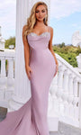 Fit-and-Flare Mermaid Fitted Sequined Mesh Back Zipper Pleated Illusion Sleeveless Cowl Neck Sweetheart Corset Natural Waistline Dress with a Brush/Sweep Train