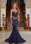 Strapless General Print Natural Waistline Sweetheart Back Zipper Beaded Fitted Mermaid Dress with a Brush/Sweep Train