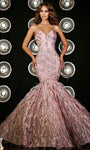 Modest V-neck Glittering Mermaid Empire Waistline Floor Length Sleeveless Spaghetti Strap Evening Dress