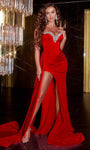 Sexy Sweetheart Mermaid Fall Basque Corset Waistline Jeweled Open-Back Draped Slit Prom Dress with a Brush/Sweep Train With a Sash