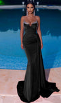 Jeweled Goddess Illusion Empire Waistline Sweetheart Spaghetti Strap Mermaid Evening Dress with a Brush/Sweep Train With Rhinestones and a Sash