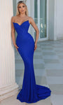 V-neck Strapless Basque Corset Waistline Sheath Sheath Dress/Prom Dress with a Brush/Sweep Train With Rhinestones