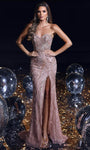 Sexy Strapless Sweetheart Sheath Natural Waistline Beaded Slit Belted Sequined Floor Length Sheath Dress/Evening Dress with a Brush/Sweep Train