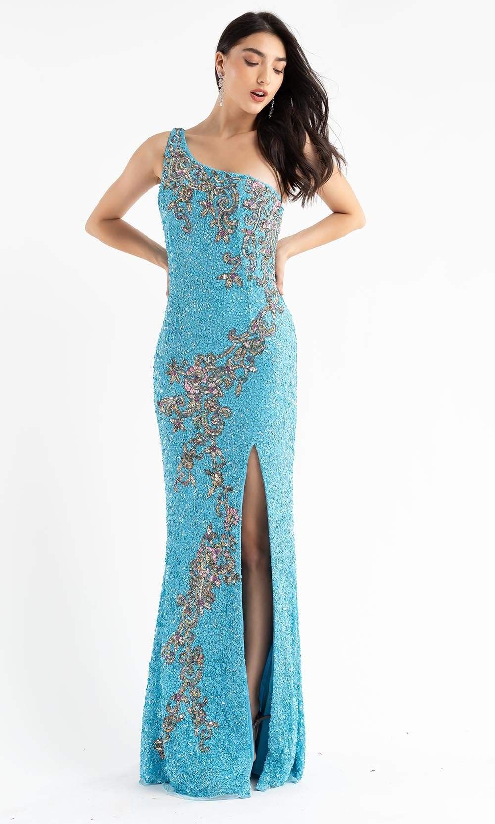Primavera Couture - 3763 Asymmetrical Strappy Back Gown
