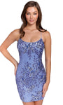 Fall Sheath Natural Waistline Beaded Lace-Up Back Zipper Open-Back Sequined Fitted Sleeveless Spaghetti Strap Scoop Neck Floral Print Cocktail Above the Knee Sheath Dress