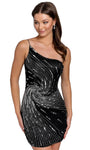 Sexy Sheath Natural Waistline Asymmetric Sequined Back Zipper Short Sheath Dress