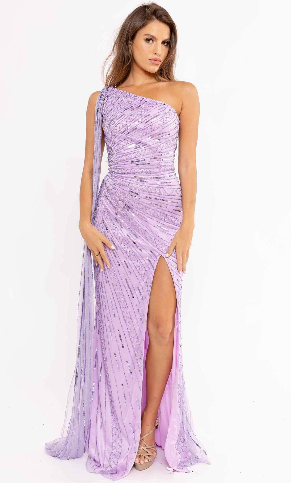 Primavera Couture 3956 - One Shoulder High Slit Gown
