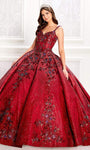 V-neck Basque Corset Waistline Sweetheart Lace Bell Sleeves Sleeveless Sequined Beaded Pleated Applique Ball Gown Dress