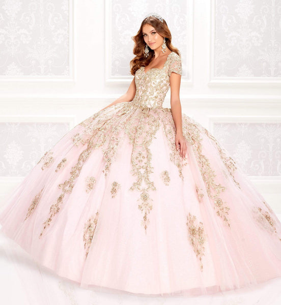 Basque Corset Waistline Keyhole Beaded Applique 2013 Queen Anne Neck Short Sleeves Sleeves Ball Gown Quinceanera Dress with a Brush/Sweep Train