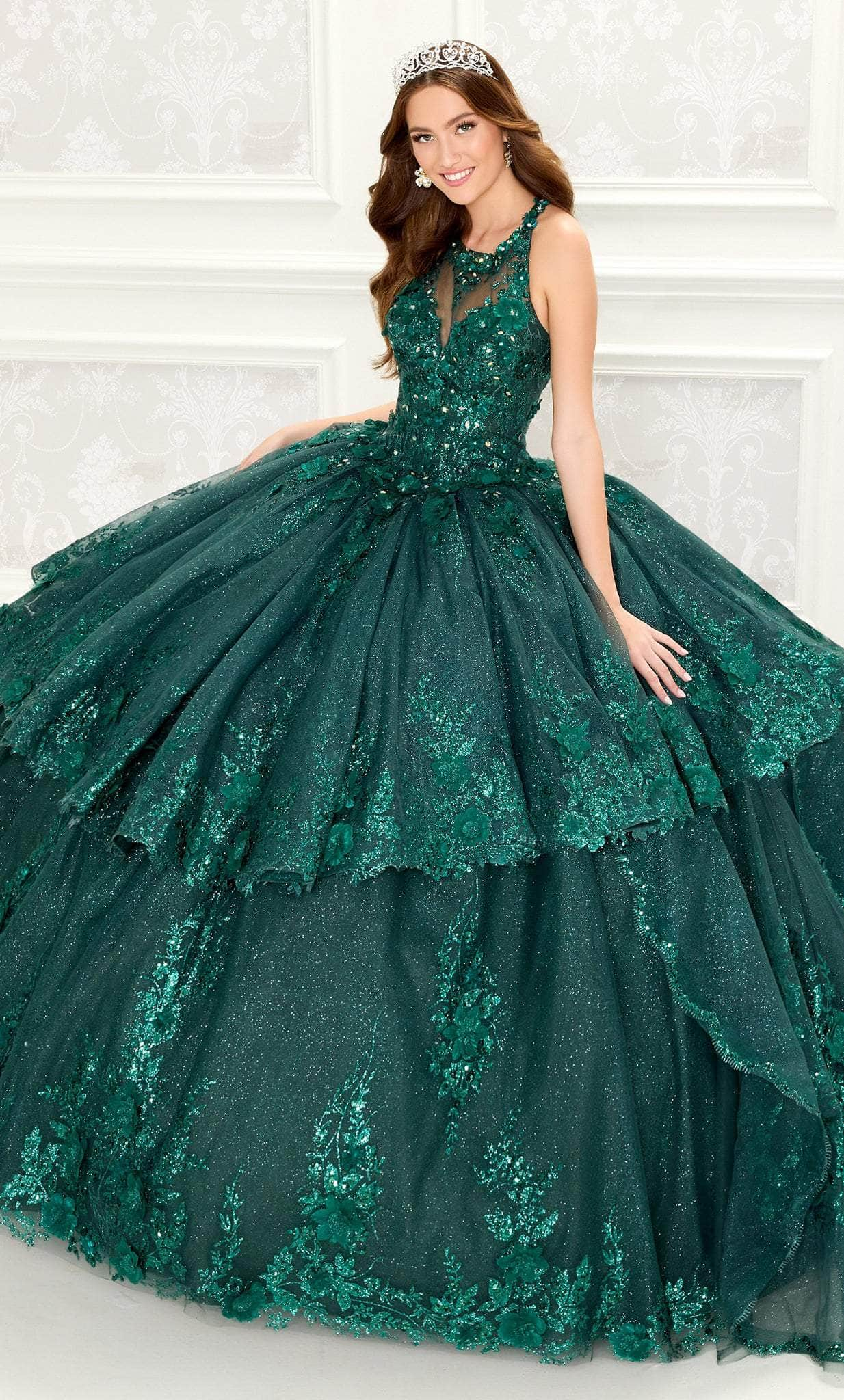 Princesa by Ariana Vara PR30082 - Floral Halter Ballgown
