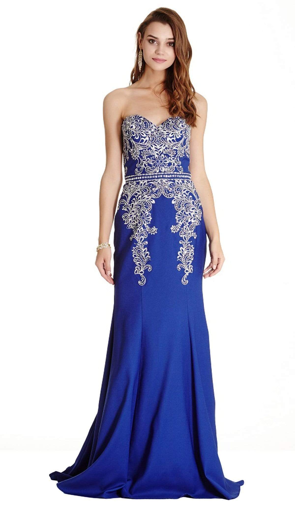 Aspeed Design - Queenly Embellished Sweetheart Evening Dress
