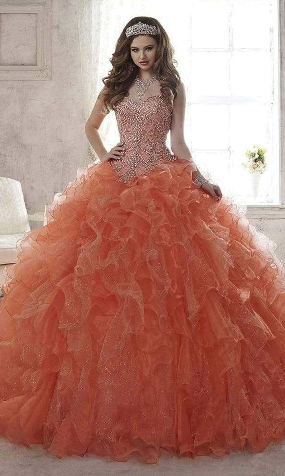 Quinceanera Collection - 26805 Strapless Beaded Ballgown With Train
