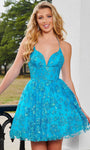 A-line Tulle Glittering Sequined Draped Back Zipper Empire Waistline Halter Sleeveless Cocktail Short Dress