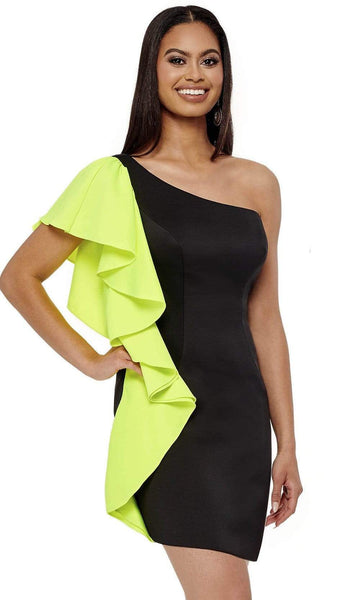 Sheath Back Zipper Asymmetric Fitted Natural Waistline Short One Shoulder Sleeveless Sheath Dress/Evening Dress