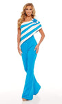 50089 Stripe Draped Jumpsuit