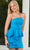 Rachel Allan 50153 - Strapless Asymmetrical Cocktail Dress Special Occasion Dress 0 / Ocean Blue
