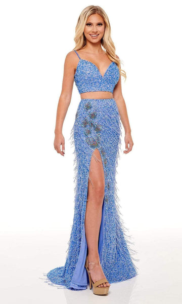 Sexy Natural Waistline Sheath Mermaid Tulle Sequined Lace-Up Slit Beaded Bandeau Neck Sweetheart Sheath Dress with a Brush/Sweep Train