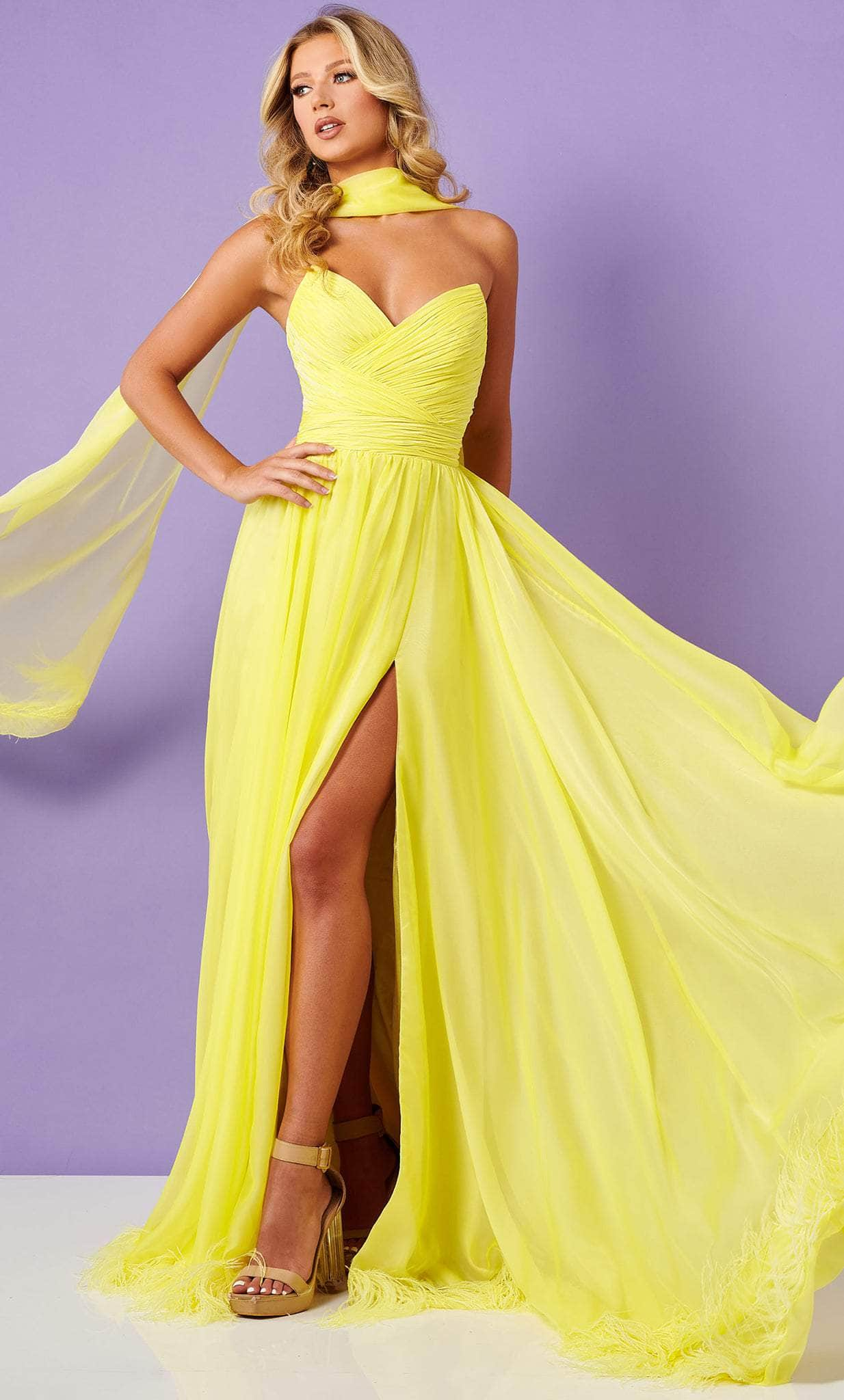 Rachel Allan 70399 - Strapless Feathered Hem A-line Dress
