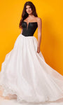 Strapless Sweetheart Floor Length Sheer Open-Back Back Zipper Corset Natural Waistline Dress