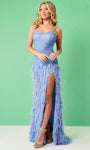 Tulle Sheath Applique Slit Beaded Open-Back Fitted Sleeveless Spaghetti Strap Natural Waistline Scoop Neck Sheath Dress/Evening Dress with a Brush/Sweep Train