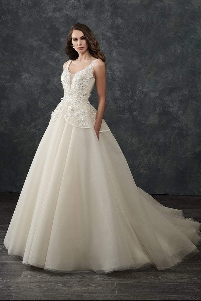 Rachel Allan Bridal - M668 Floral Appliqued Scoop Bridal Gown
