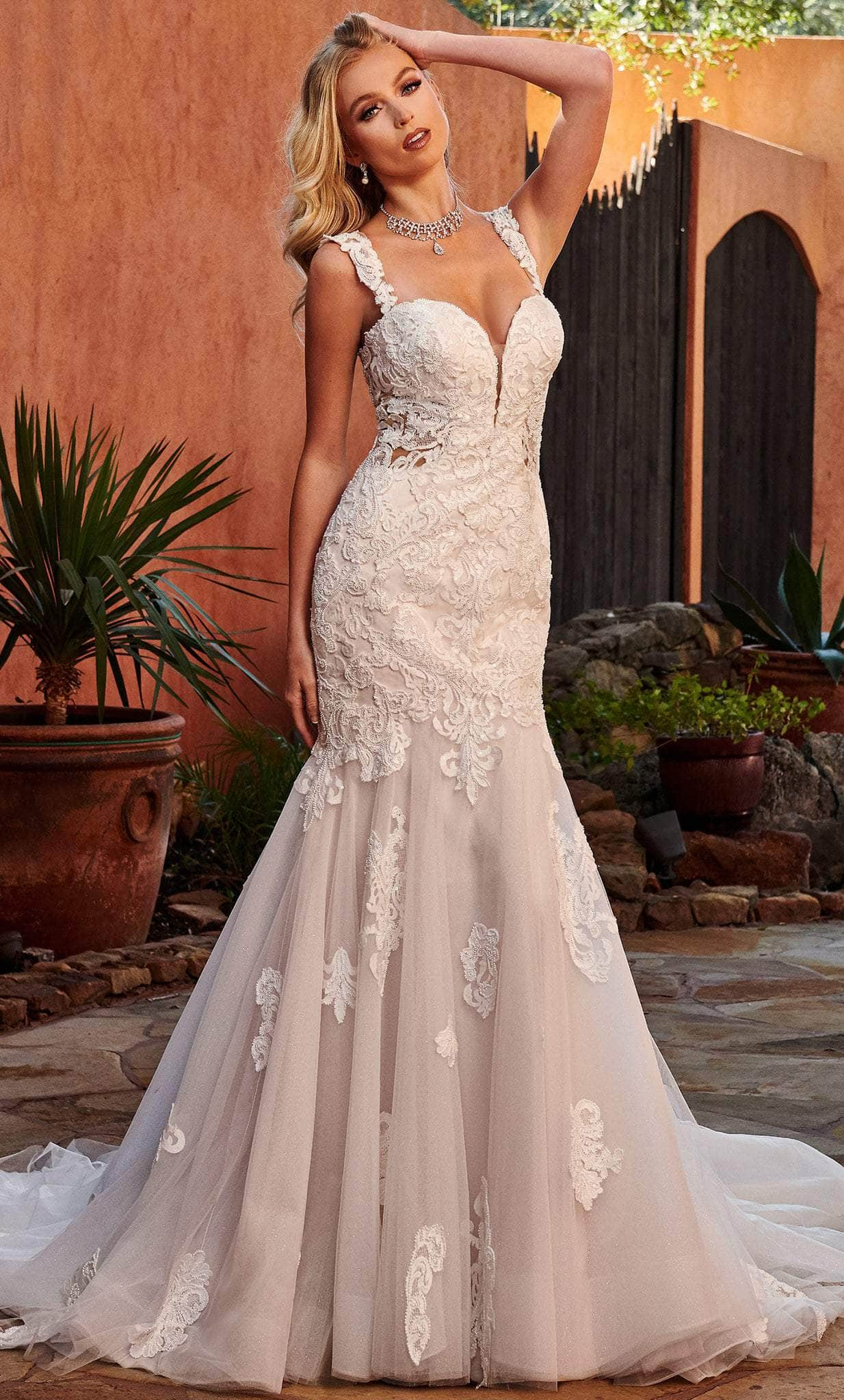 Rachel Allan Bridal RB5006 - Floral Embroidered Trumpet Gown
